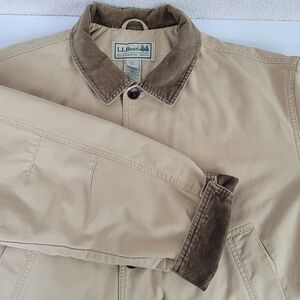 L.L.Bean Men's XXLT Barn‎ Field Chore Canvas Quilted Vintage Tan Hunting Coat